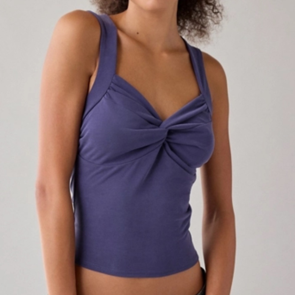 Anthropologie Purple Twist-Front Tank Top